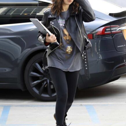 Selena Gomez in Dr. Martens 1460 Boots Outside Nine Zero One Salon in West Hollywood