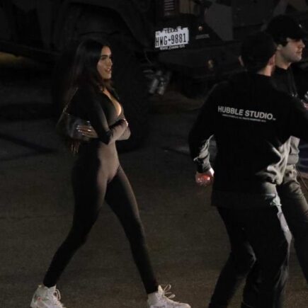 Madison Beer in Black Jumpsuit Leaving The Saddle Ranch in West Hollywood