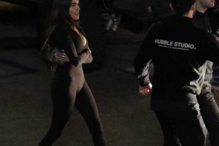 Madison Beer in Black Jumpsuit Leaving The Saddle Ranch in West Hollywood