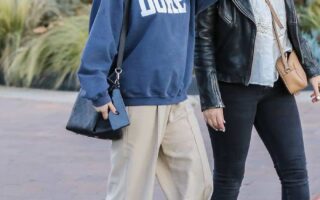 Selena Gomez in Blue Sweatshirt Out With Friend in Studio City