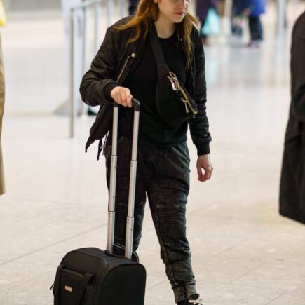 Anna Kendrick at Heathrow Airport in London