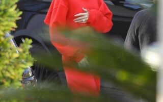 Hailey Rhode Bieber Out in a Red Sweats in LA