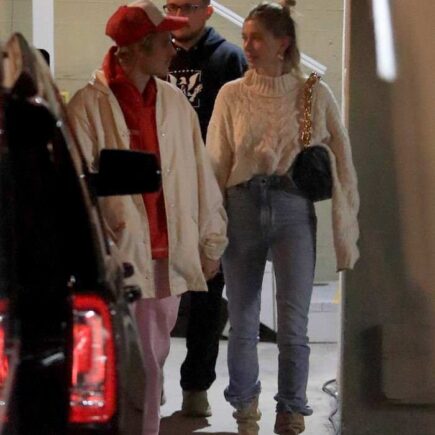 Hailey Rhode Bieber and Justin Bieber at Hillsong Church in Los Angeles