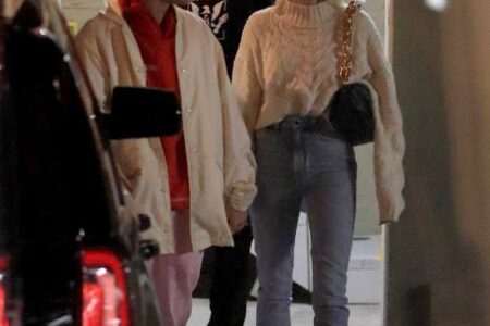 Hailey Rhode Bieber and Justin Bieber at Hillsong Church in Los Angeles