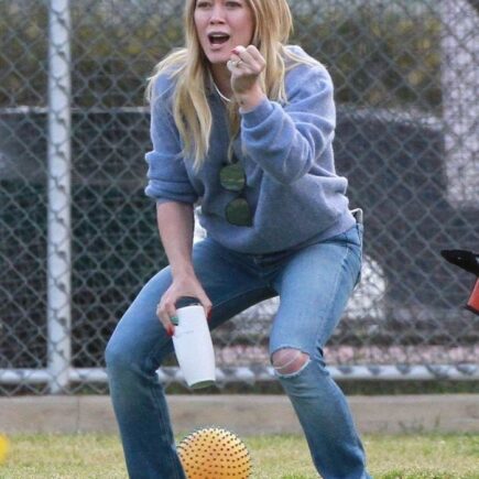 Hilary Duff Watching Football Game in LA