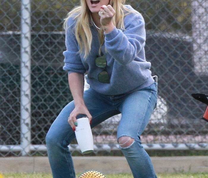 Hilary Duff Watching Football Game in LA