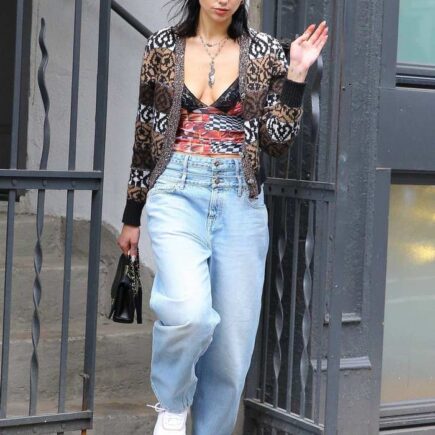 Dua Lipa Looks Chic in a Vest Top While Leaving Her Apartment in NYC