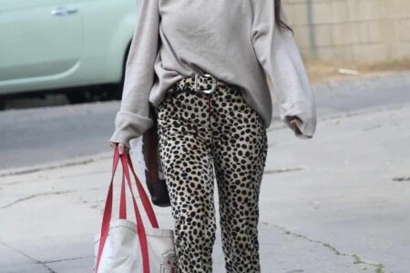 Scout Willis Looks Chic in a Cashmere Sweater and Leopard Print Pants in LA