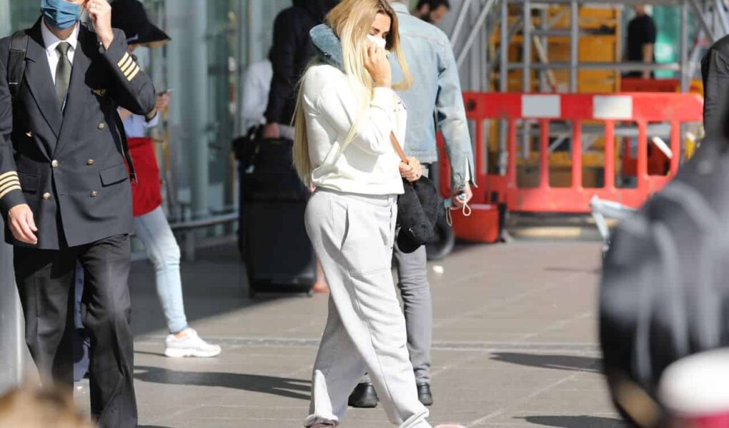 Katie Price at Stanstead Airport in London