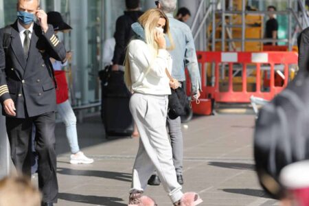 Katie Price at Stanstead Airport in London