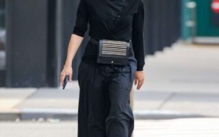 Maggie Gyllenhaal Out in All-black Outfit in New York