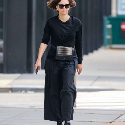 Maggie Gyllenhaal Out in All-black Outfit in New York