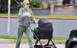 Elsa Hosk Heads Out on a Stroll with her Newborn Daughter