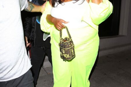 Lizzo in Neon Green Outfit at Craig’s in West Hollywood