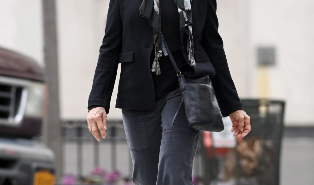 Jessica Lange in Black Outfit at Madison Avenue in NY