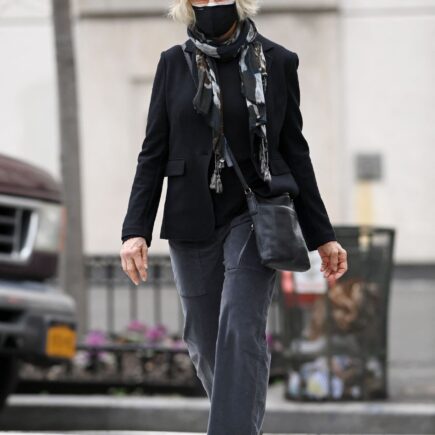 Jessica Lange in Black Outfit at Madison Avenue in NY