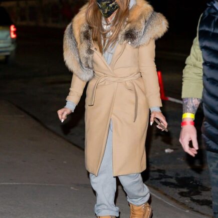 Jennifer Lopez Bundles Up in a Fur-trimmed Coat as She Leaving a Studio in NY