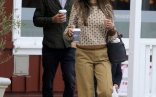 Jordana Brewster and Mason Morfit in Brentwood Country Mart
