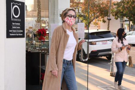 Sharon Stone Shopping New Sunglasses in Los Angeles