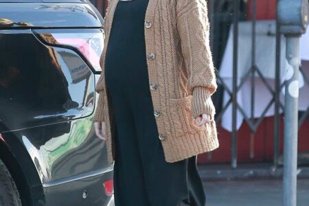 Emma Roberts in a Black Jumpsuit Stops by a Coffee Shop in Los Feliz