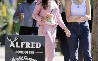 Eiza Gonzalez Looked Cute as She Went for a Coffee in a Pink Sweatsuit