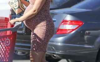 April Love Geary Shows Off her Growing Baby Bump as She Leaves the Store