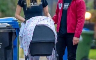 Sophie Turner And Joe Jonas Walk With Their Baby Girl Around Their Neighborhood