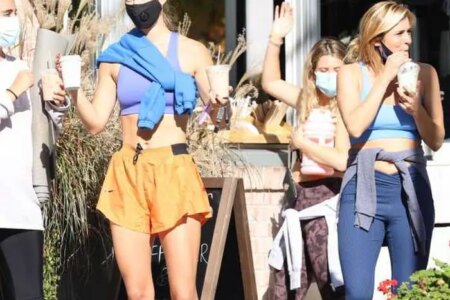 Nina Agdal Showcases Her Toned Midriff while Leading Her Fitness Class