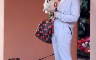 Kelly Osbourne in Sweatsuit Takes her Dogs to the Beverly Hills Hotel