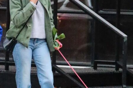 Naomi Watts in Cozy-chic Autumn Style as She Takes her Dog for a Walk in NYC