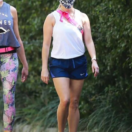 Reese Witherspoon Displays Her Slender Physique While Exercising with Friends
