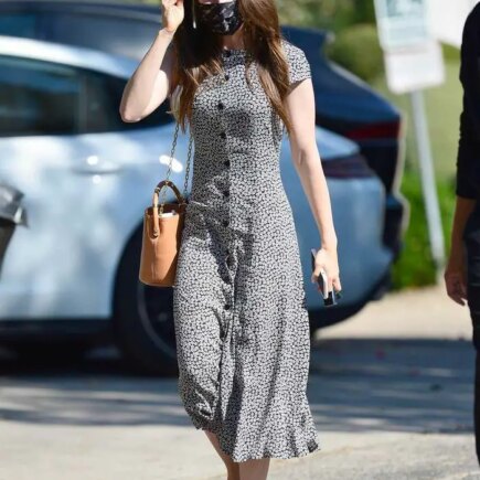 Lily Collins Stepped Out in a Floral Print Dress without Fiance Charlie McDowell