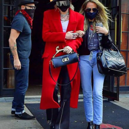 Miley Cyrus Rocks a Daring Funky Chic Look in NYC with Mom Tish