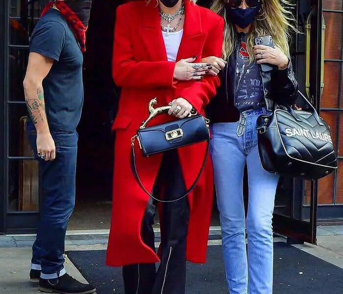 Miley Cyrus Rocks a Daring Funky Chic Look in NYC with Mom Tish