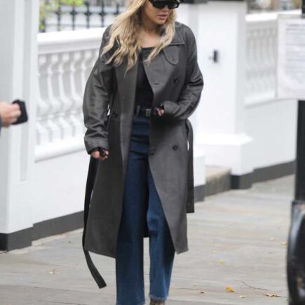 Rita Ora Looks Chic in a Leather Coat as She Goes to a Recording Studio