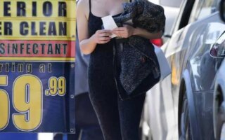 Ariel Winter Rocks a Tight Jumpsuit and Sports Cotton Candy Pink Hair