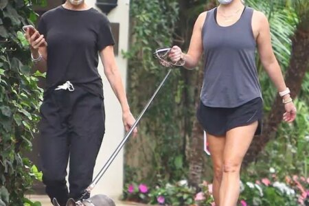 Reese Witherspoon Works on her Cardio While Walking her Dog in Los Angeles