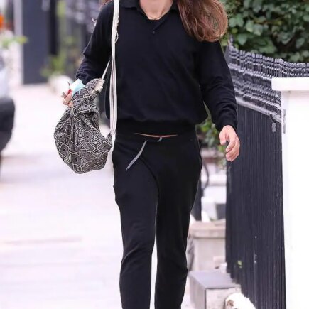Damian Hurley in All-black Gear During a Walk in London