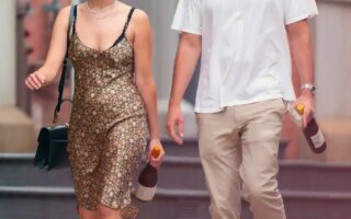 Jennifer Lawrence Out Wearing a Silky Dress with Husband Cooke Maroney