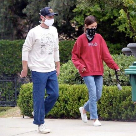 Lily Collins Takes her Dog Out for a Walk with BF Charlie McDowell