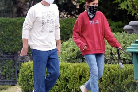 Lily Collins Takes her Dog Out for a Walk with BF Charlie McDowell