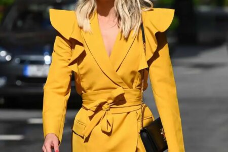 Ashley Roberts Oozes Summer Chic in a Short Yellow Blazer Dress
