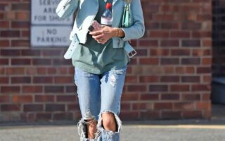 Olivia Attwood Looks Chic in a Biker Jacket and Ripped Jeans
