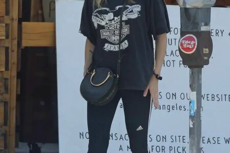 Emma Roberts Covers Up her Baby Bump with an Oversized T-shirt