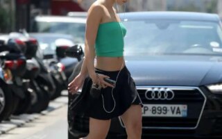 Lily-Rose Depp in a Tiny Crop Top Puts on a Stylish Display in Paris