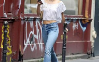 Lily-Rose Depp Hits a Casual Figure in Blue Jeans and a Crop Top
