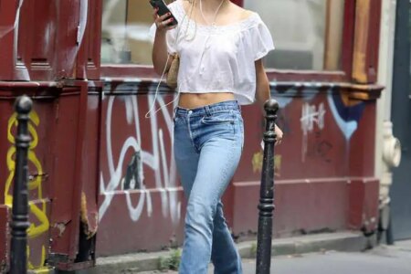 Lily-Rose Depp Hits a Casual Figure in Blue Jeans and a Crop Top