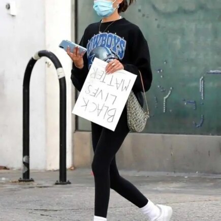 Madison Beer Carries a Handmade “Black Lives Matter” Sign
