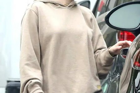 Emma Roberts in a Beige Hoody While Out Shopping in LA