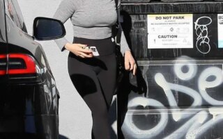 Ariel Winter in a Gray Turtleneck Out in LA With Her BF